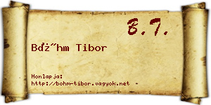Bőhm Tibor névjegykártya