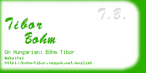 tibor bohm business card